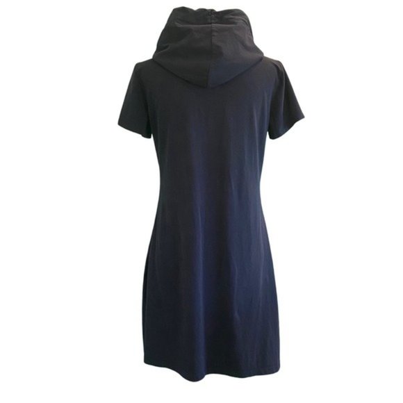 Calvin Klein Short Sleeve Hoodie Navy Blue Cotton Knit Logo T-Shirt Dress Size S - Picture 3 of 6